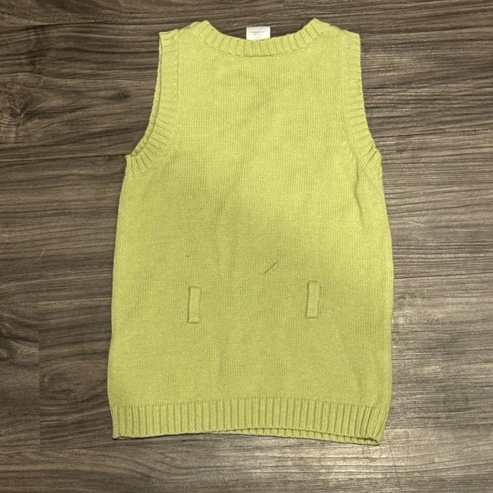Gymboree Girl 3-4T Horse Appliqué Green Sweater Vest Dress 100% Cotton I Boho